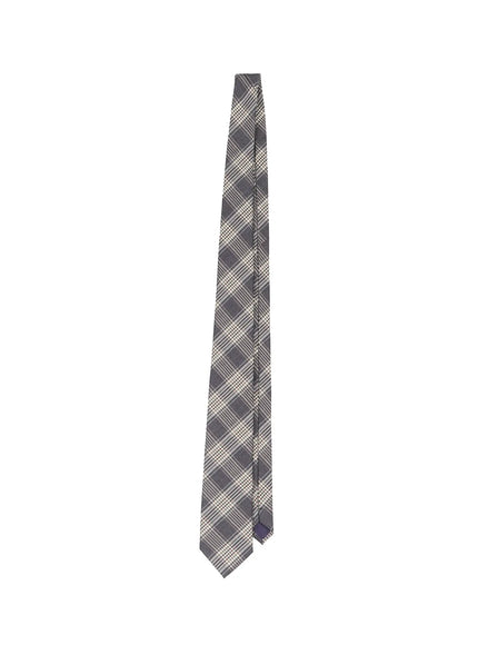 mens-casual-glen-plaid-print-tie-il514 / Gray