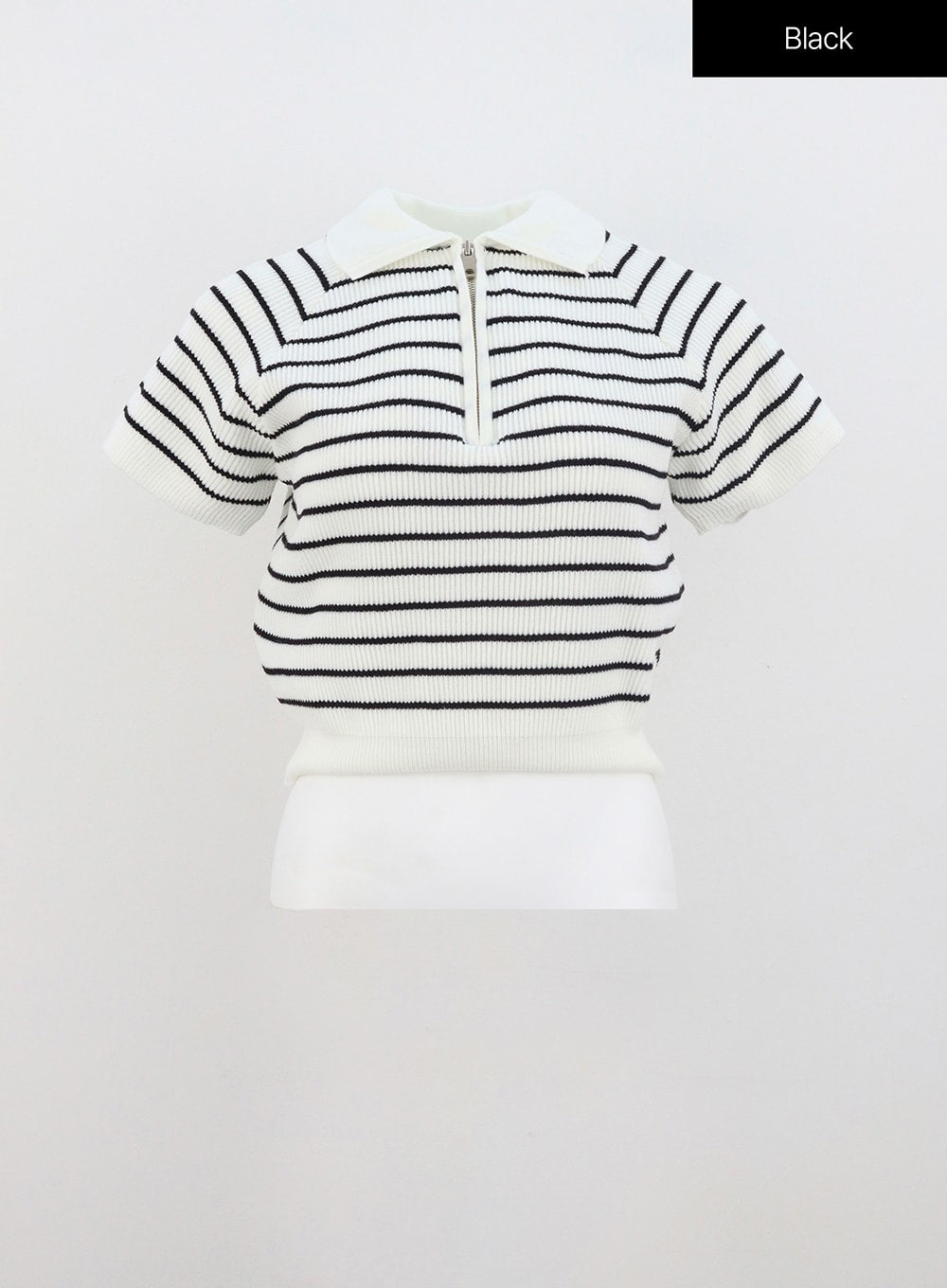 Stripe Half Zip-Up Polo Tee IU326