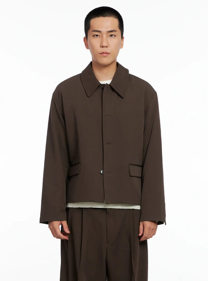 Men's Cropped Button-Up Jacket IS502