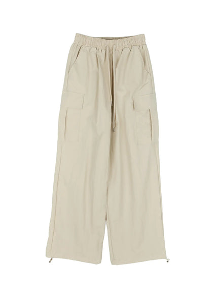 mens-cargo-drawstring-pants-ig508 / Beige