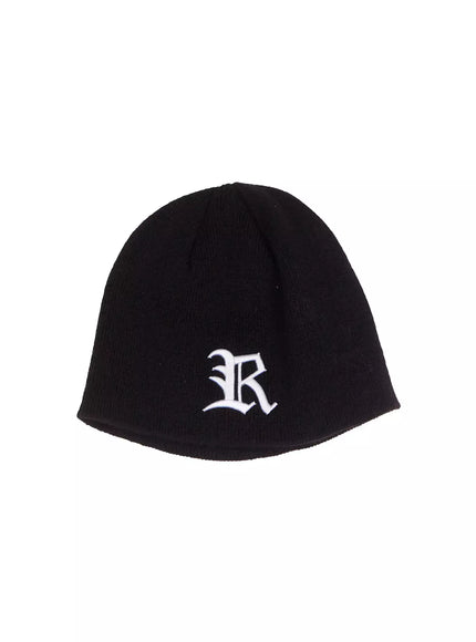 embroidered-beanie-io516 / Black