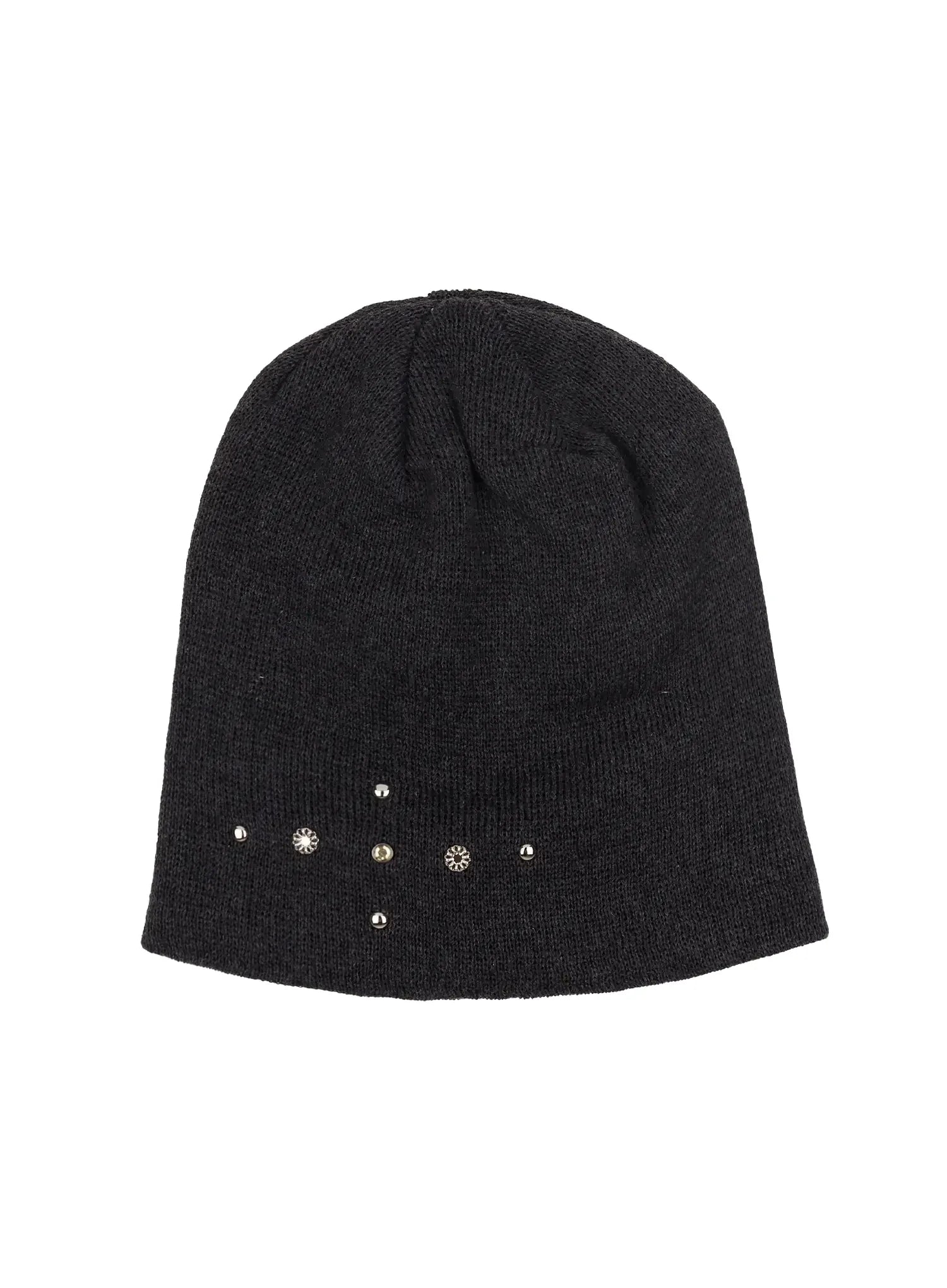 studded-knit-beanie-im530 / Dark gray