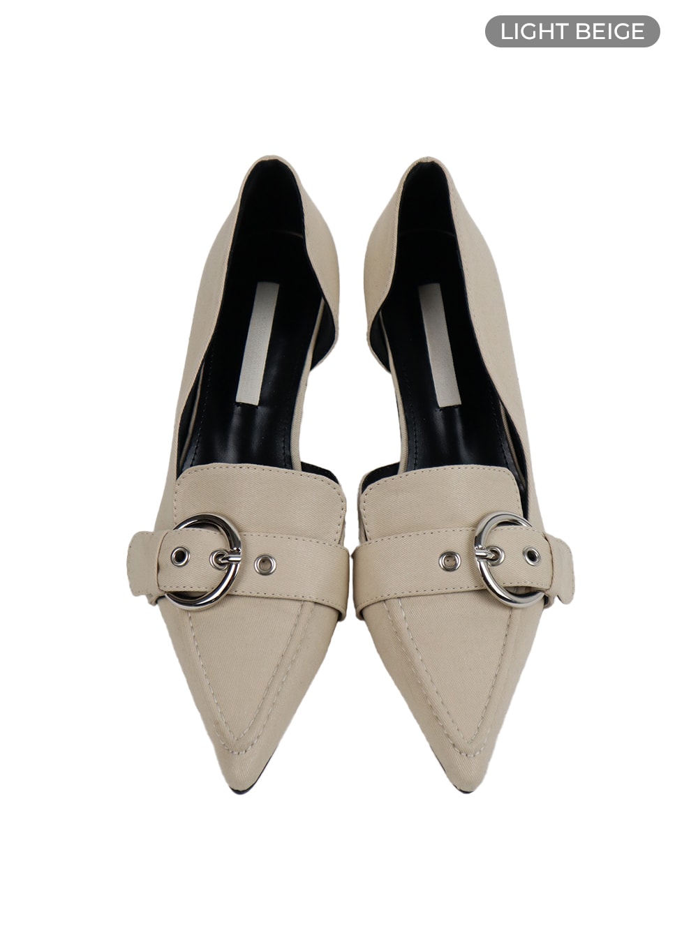 buckle-heeled-mules-if423 / Light beige
