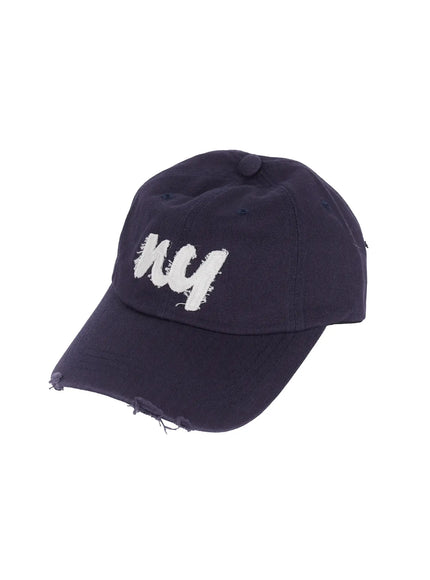 mens-ny-distressed-cap-ig529 / Dark blue