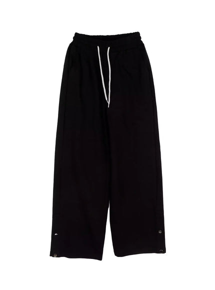 snap-detail-sweatpants-id503 / Black