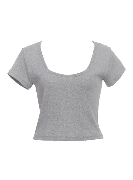 cotton-casual-scoop-tee-ic503 / Gray