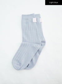 basic-midi-socks-in316 / Light blue