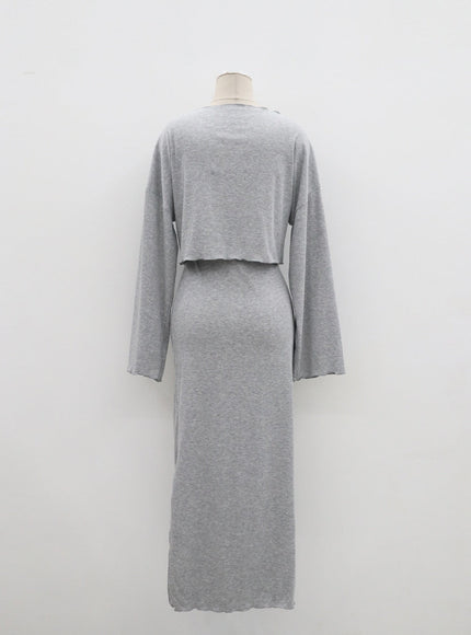 Maxi Dress And Cardigan Set IM322