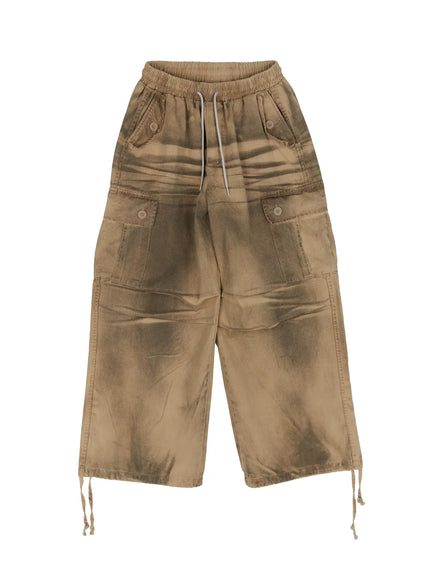 Spray Washed String Cargo Pants ID515