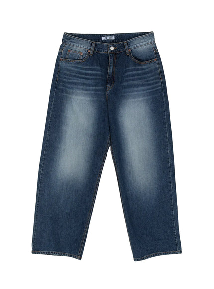 Men's Washed Wide-Leg Jeans IM502