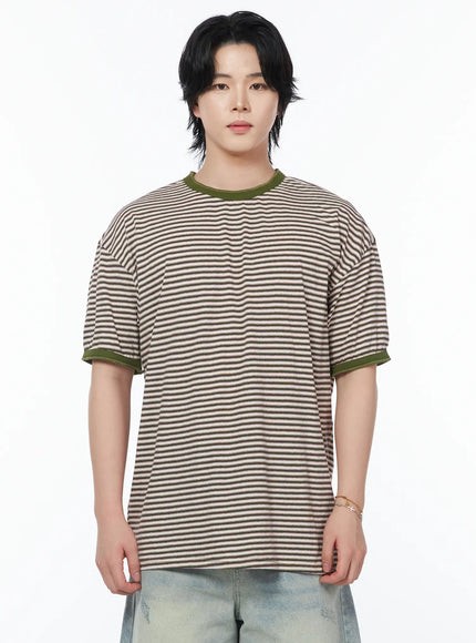mens-striped-ringer-tee-iy519 / Green