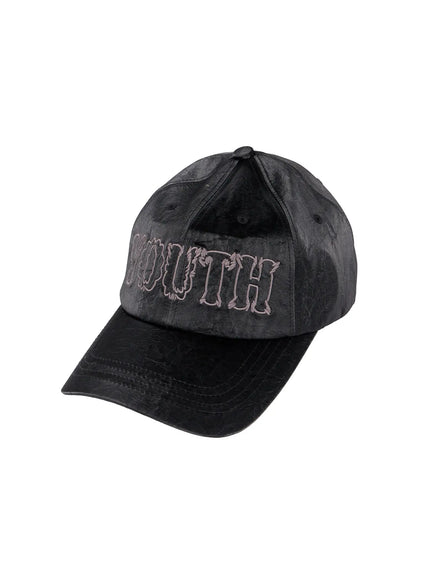 Crackle Faux Leather Youth Cap ID524