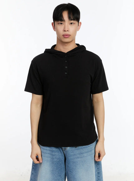 mens-hooded-short-sleeve-tee-ia507 / Black