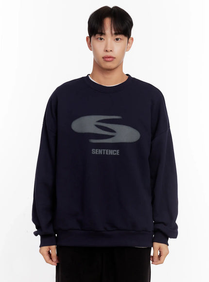 mens-casual-graphic-sweatshirt-io528 / Dark blue