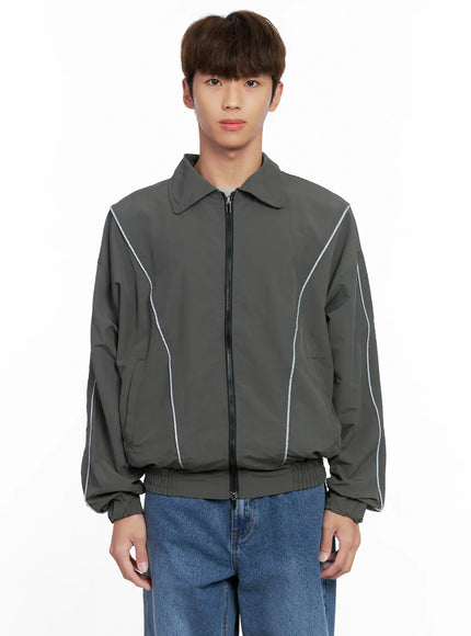 mens-contrast-track-jacket-io506 / Dark gray