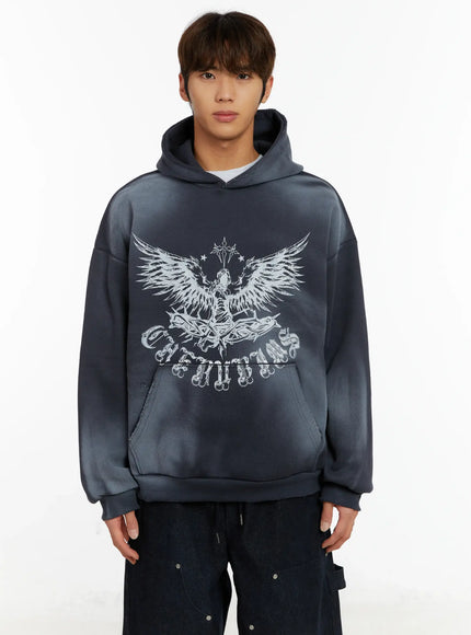 Men's Graphic Washed Fleece Hoodie ID523