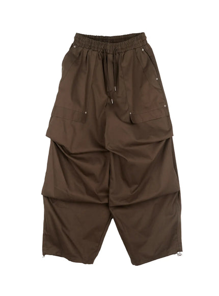 mens-parachute-wide-pants-io506 / Dark green