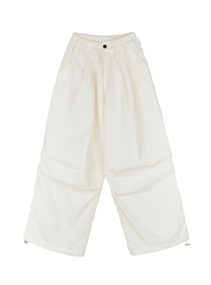 mens-wide-leg-parachute-padded-pants-io523 / Light beige