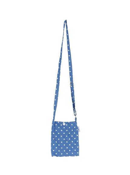 polka-dot-denim-crossbody-bag-io502 / Light blue