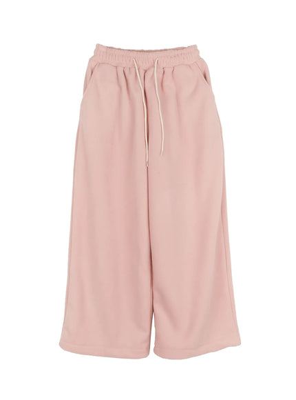 mens-cozy-fleece-wide-sweatpants-ij521 / Pink