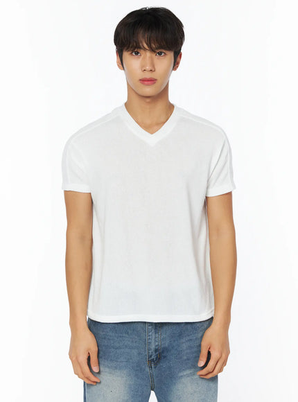 mens-basic-v-neck-t-shirt-iy529 / White