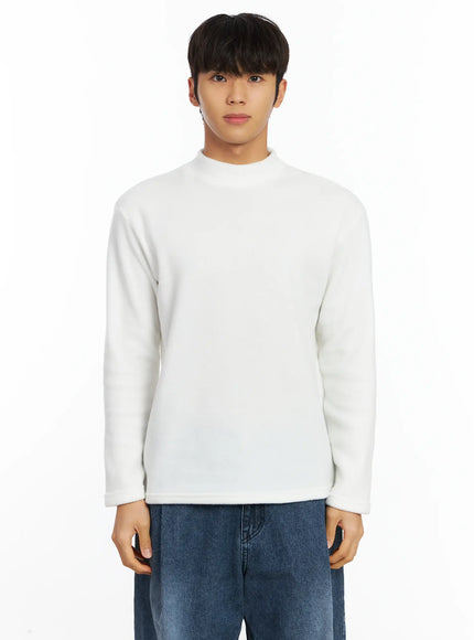 mens-fleece-mock-neck-if504 / White