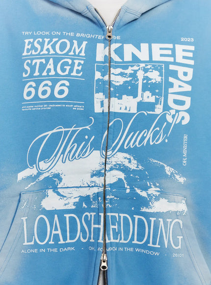 Men's Vintage Wash Graphic Zip-Up Hoodie IO523