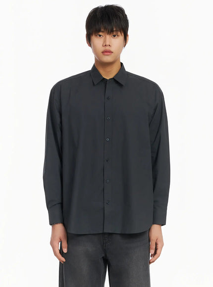 mens-classic-button-up-shirt-if503 / Black