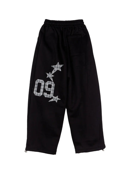 mens-wide-leg-track-pants-in528 / Black