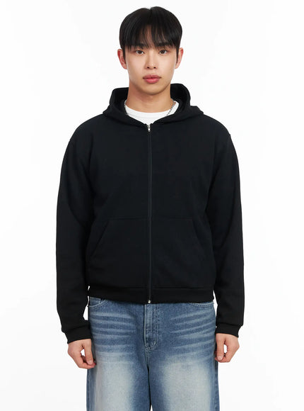 mens-basic-zip-up-hoodie-im516 / Black