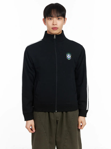 mens-track-zip-up-hoodie-im511 / Black