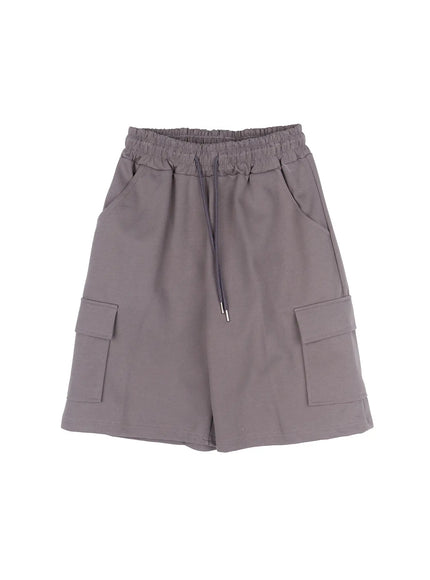 mens-cargo-sweat-shorts-ia517 / Dark gray