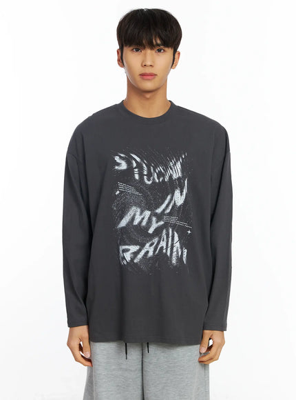 mens-graphic-long-sleeve-tee-if506 / Dark gray