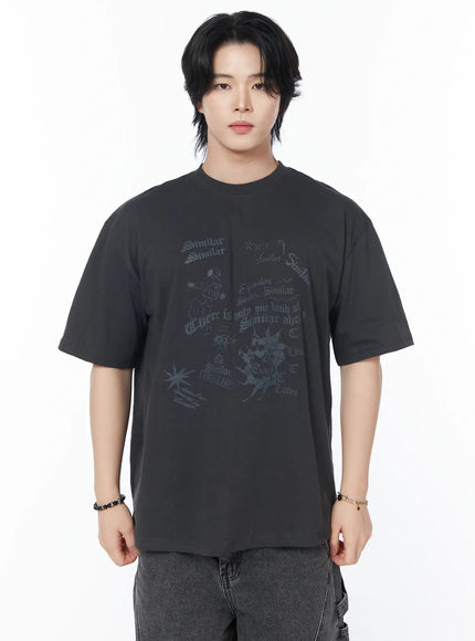 mens-bold-statement-t-shirt-iy525 / Dark gray