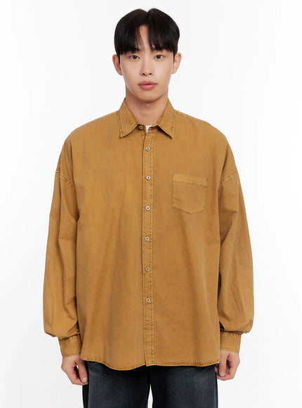 Men's Relaxed Fit Blue Cotton Shirt IO528