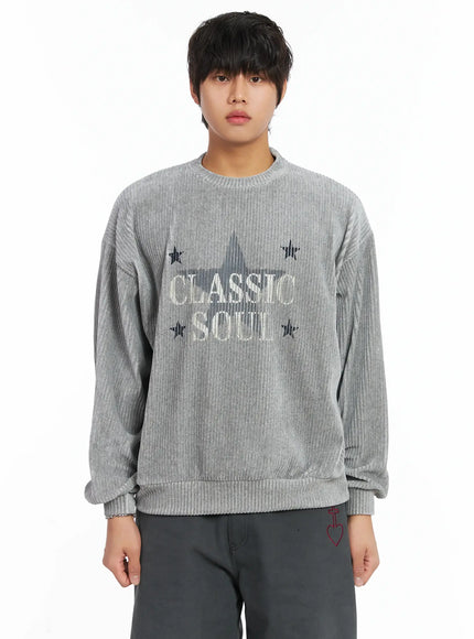 mens-vintage-style-star-sweatshirt-ij512 / Gray