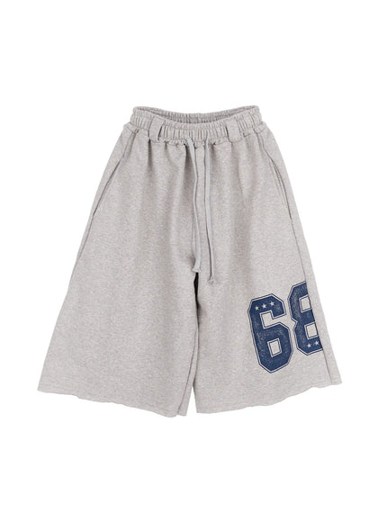 mens-logo-print-bermuda-sweat-shorts-ia502 / Gray
