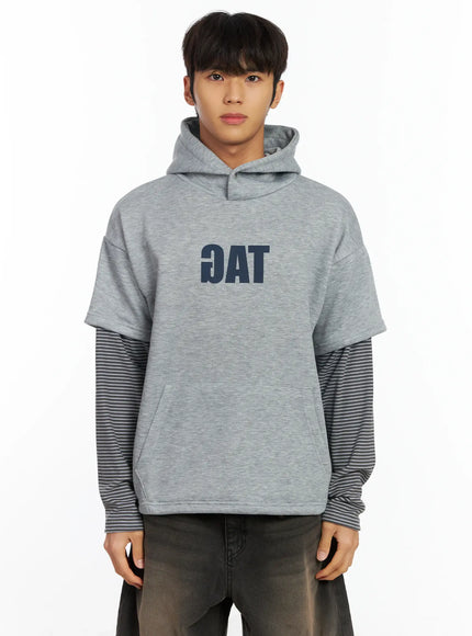 mens-layered-graphic-hoodie-if506 / Gray