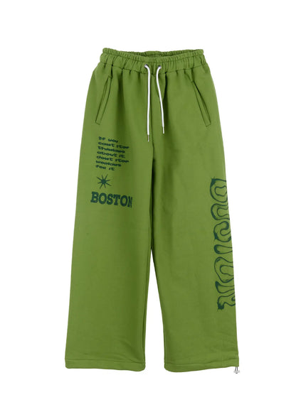 mens-boston-graphic-relaxed-sweatpants-if511 / Green