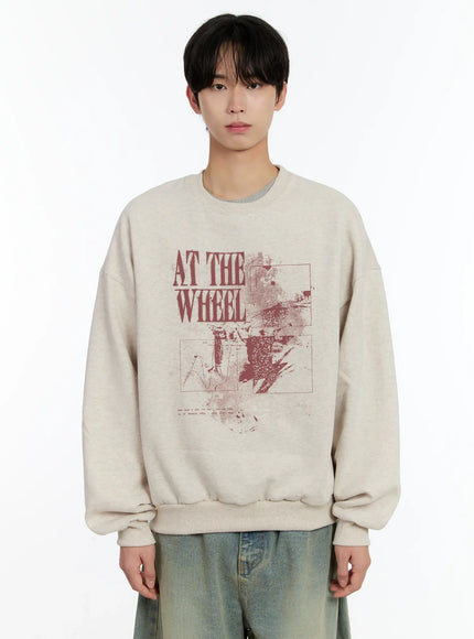 vintage-graphic-crewneck-sweatshirt-id502 / Light beige