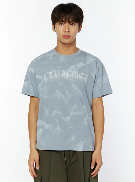 mens-graphic-tie-dye-print-tee-iy514 / Light blue