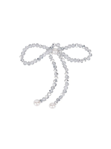 beaded-ribbon-keychain-is516 / Silver