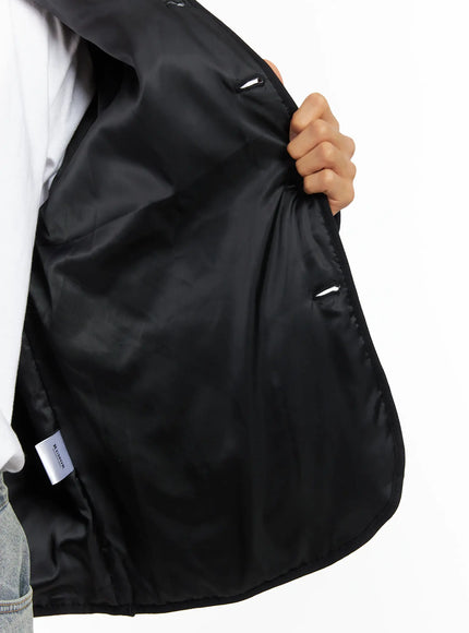 Men's Graphic Print Quilted Jacket ID511