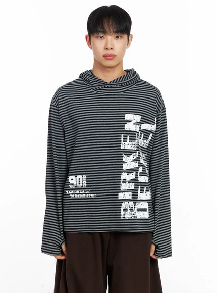Men's  Striped Graphic Hoodie IM516