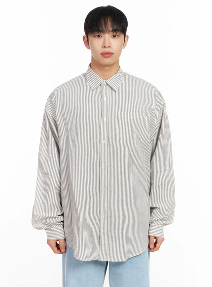 Men's Oversized Striped Collar Shirt IM511