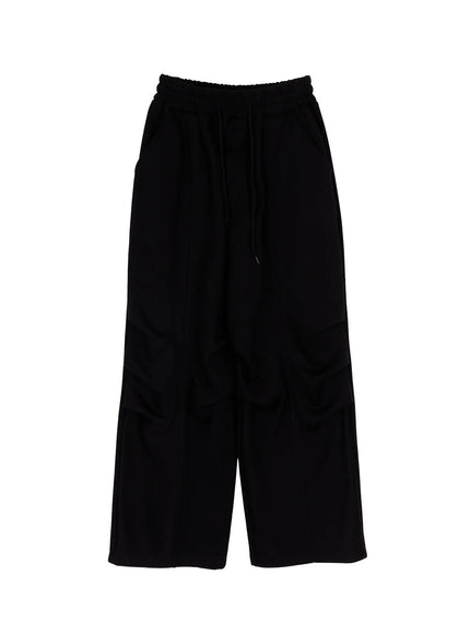 mens-wide-leg-graphic-training-pants-ia507 / Black