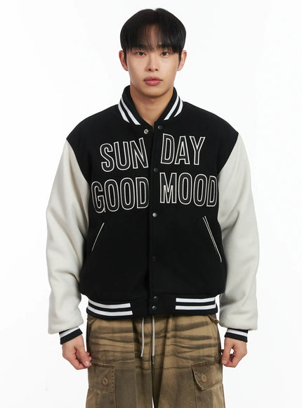 dark-green-lettered-varsity-jacket-id515 / Black