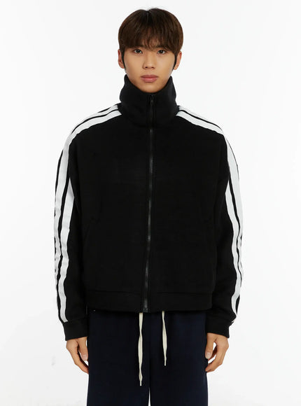 mens-sporty-double-stripe-track-jacket-id523 / Black