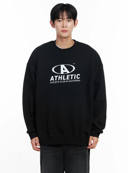 mens-athletic-oversized-sweatshirt-ij521 / Black