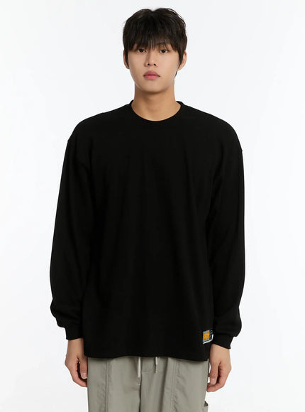 mens-pintuck-long-sleeve-tee-im503 / Black